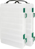 Double-Sided Fishing Lure Hook Tackle Box 14-Slot Organizer - Clear