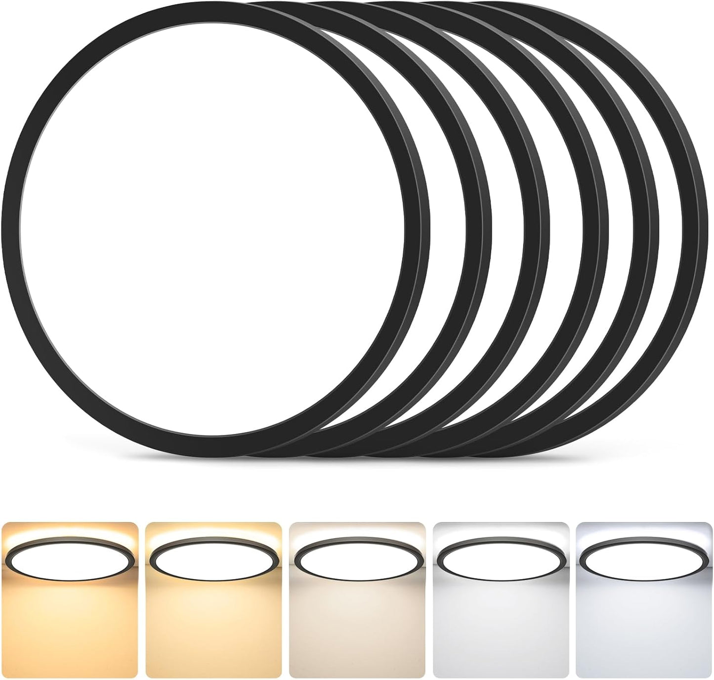 GoBright 6-Pack 3200LM LED Flush Mount Ceiling Lights for Home