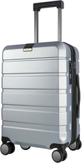 Carry-On 20-Inch Hardside Luggage in Silver Grey - Expandable Carry On
