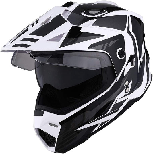 1Storm Dual Sport Motorcycle Helmet with Dual Visor Design