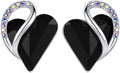 Leafael Heart Birthstone Crystal Stud Earrings - Gift for Her