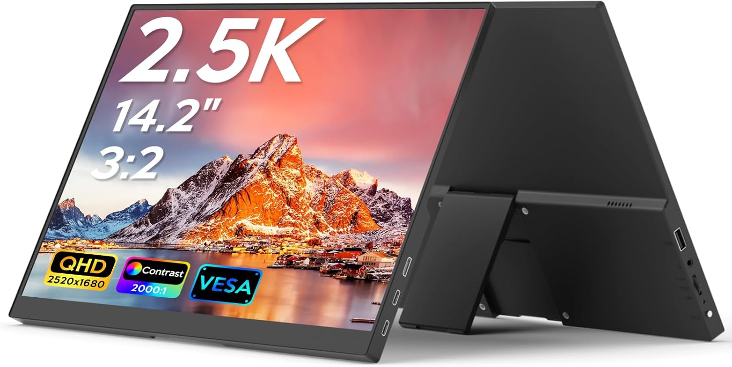 Portable 2.5K MAGEX Monitor - Travel Ready!