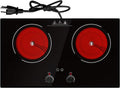 2400W Electric Cooktop 24in Double Burner Hot Plate - Fast Heat