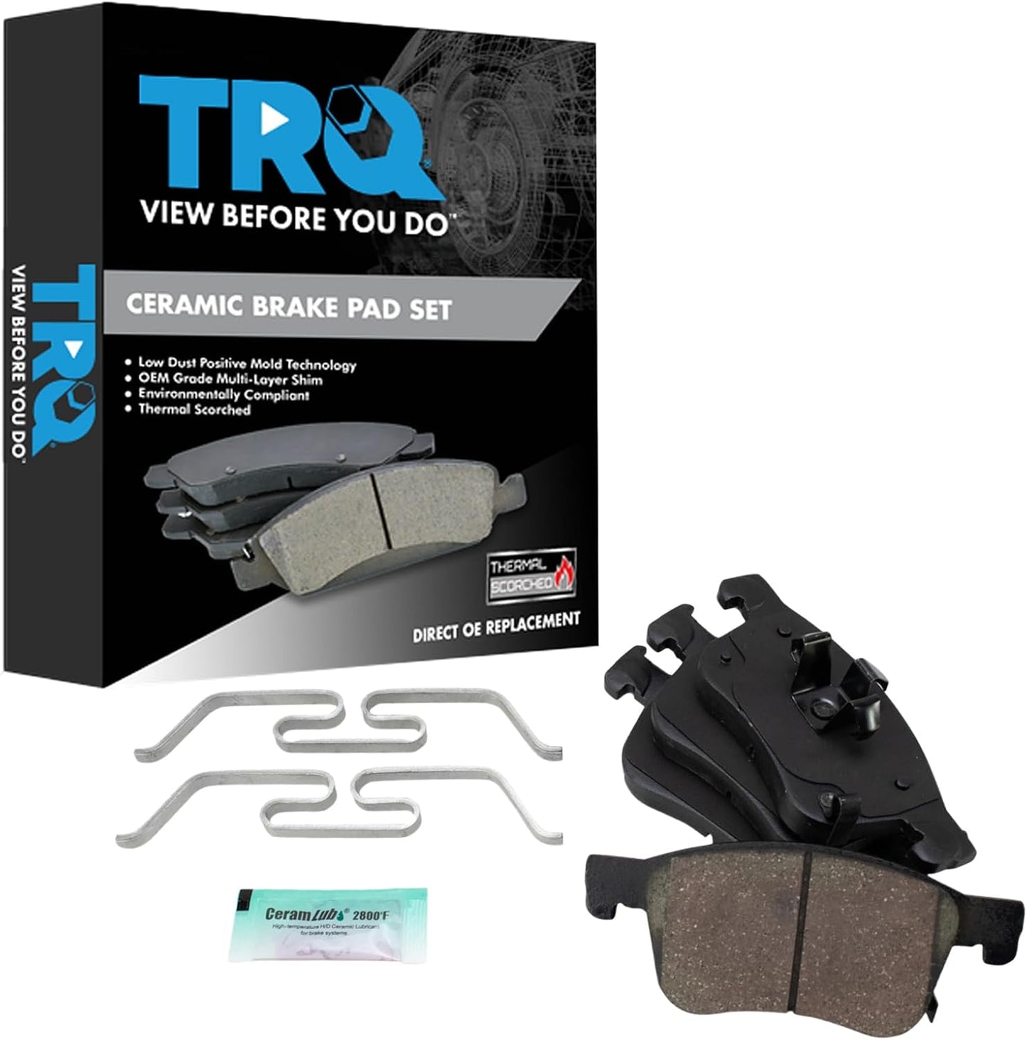 TRQ Front Brake Pads Ceramic Hardware for Honda Accord & Civic