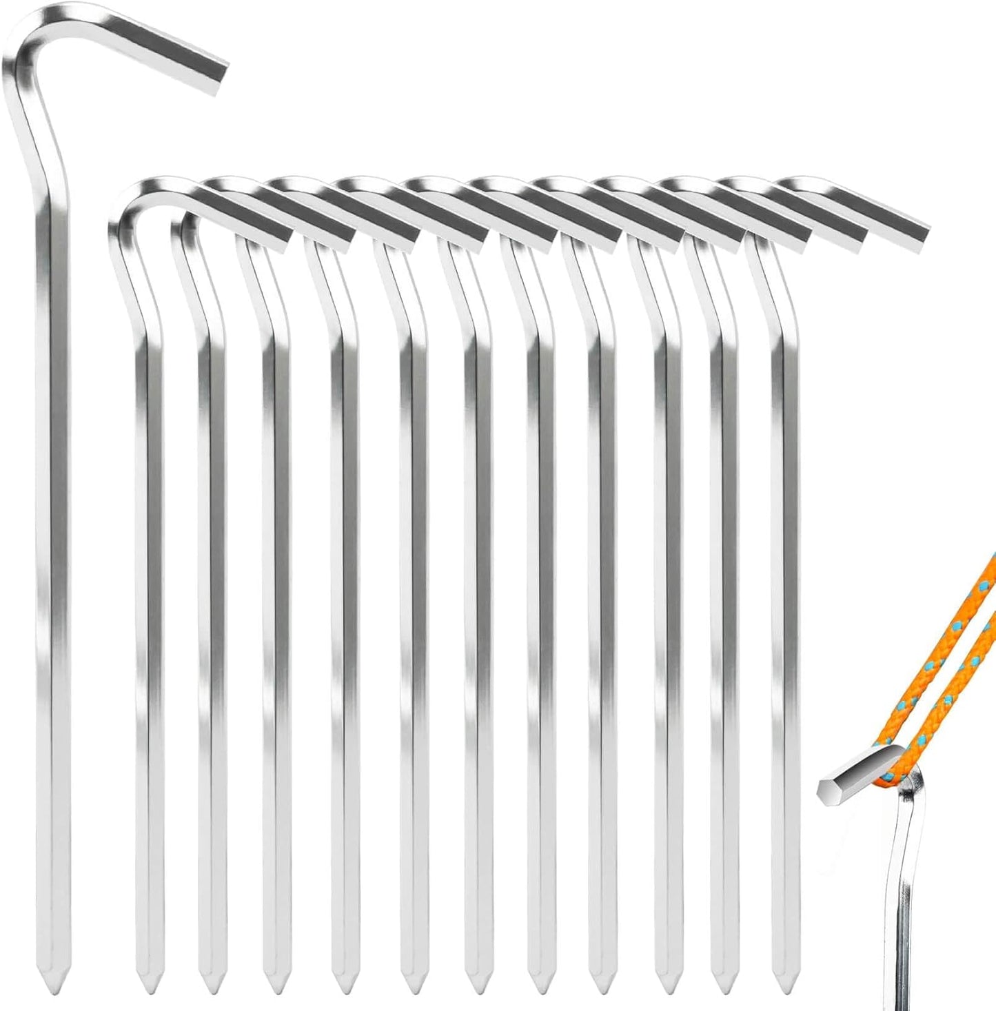 12-Pack Aluminum Tent Stakes - Secure Your Tent! 