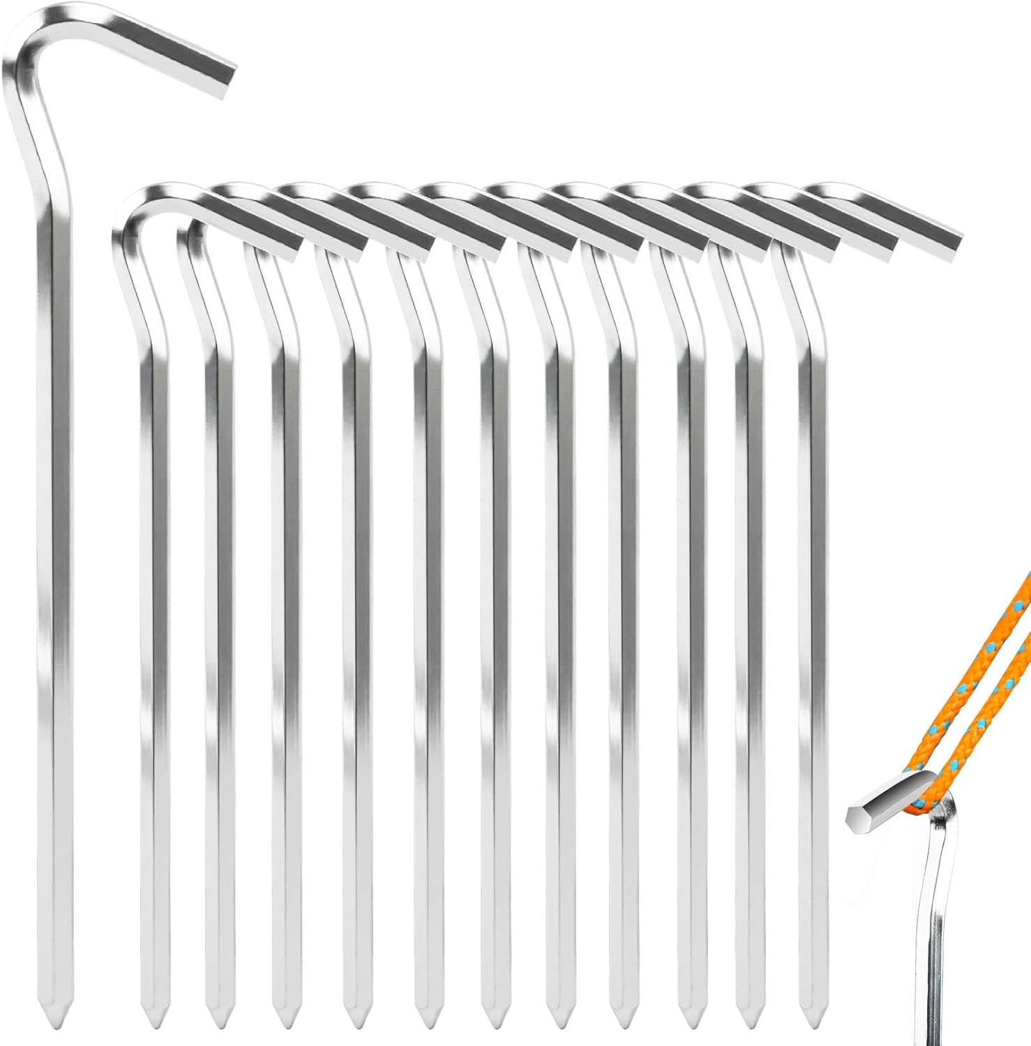 12-Pack Aluminum Tent Stakes - Secure Your Tent! 