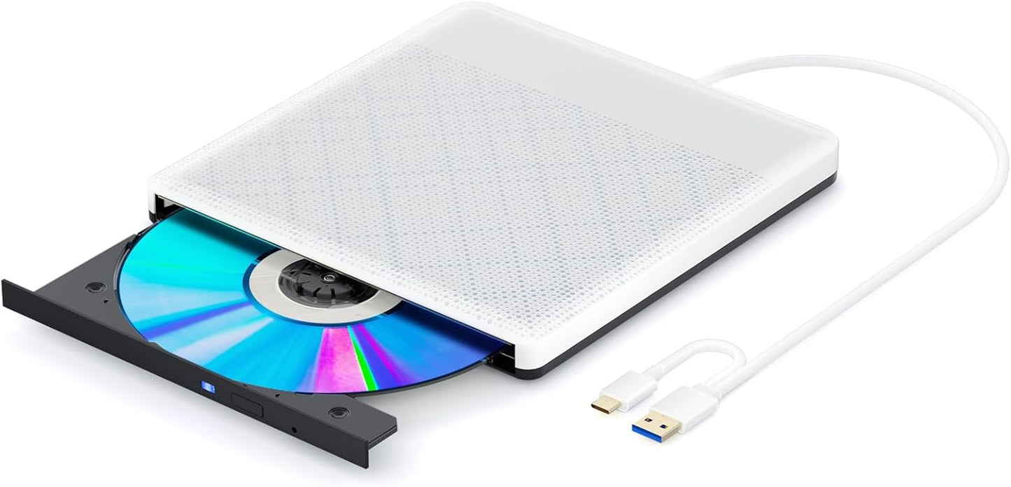 Portable USB 3.0 External CD/DVD Drive - Burn CDs Anywhere!