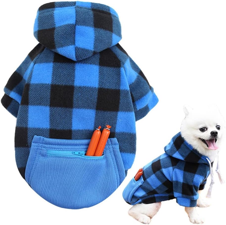 Pawstrip Plaid Dog Hoodie - Warm Winter Sweater