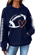 Game Day Hooded Sweatshirt for Women Waffle Knit - Cozy Game Day