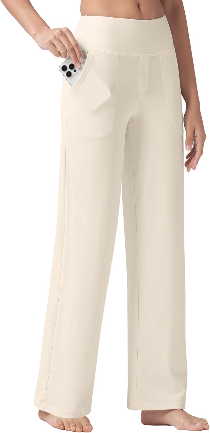 Willit Women's Yoga Pants Wide Leg Dress Work Pants with Pockets