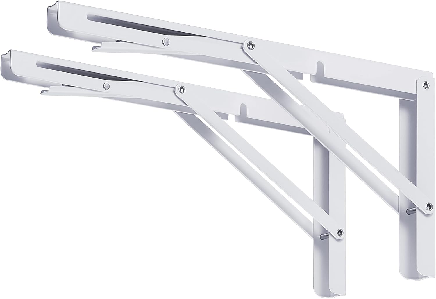 20in White Folding Shelf Brackets for Heavy Duty DIY Projects