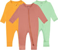 Baby Pajamas 3Pcs Footless Rayon Sleepers - 2-Way Zipper Set