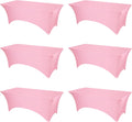 Pink Fitted Spandex Table Covers 8ft - 6 Pack Stretch Tablecloths