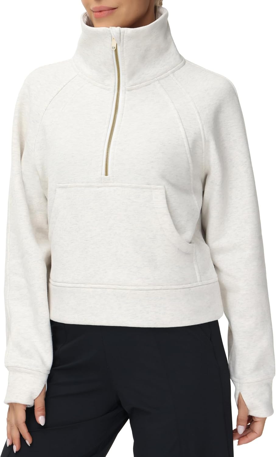 Womens' Half Zip Pullover Fleece Sweatshirt with Pockets