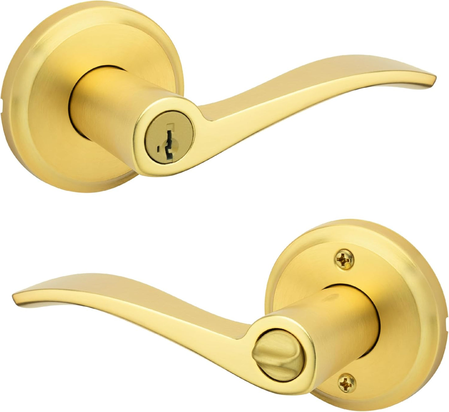 Kwikset Sedona Entry Door Handle with Lock and Key for Security