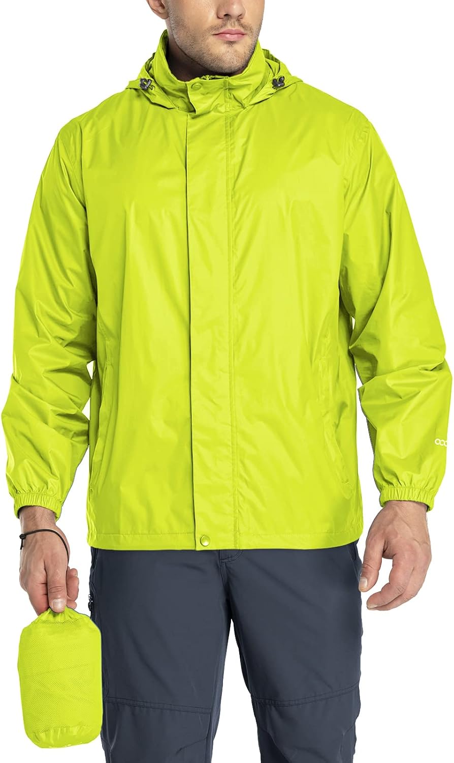 Packable Rain Jacket for Men - Lightweight Waterproof Shell