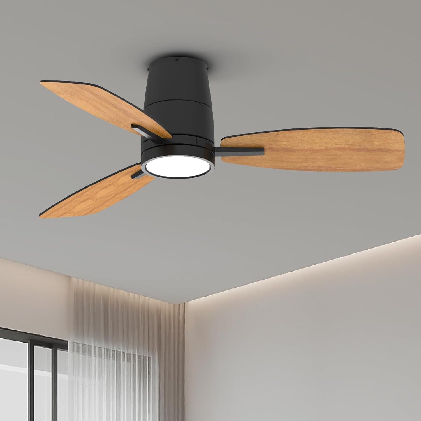 TALOYA Ceiling Fan with Lights: 42 inch Multifunctional Quiet Fan