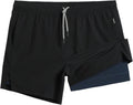 maamgic Mens 5ft Gym Running Shorts 2 in 1 - Supportive Quick Dry