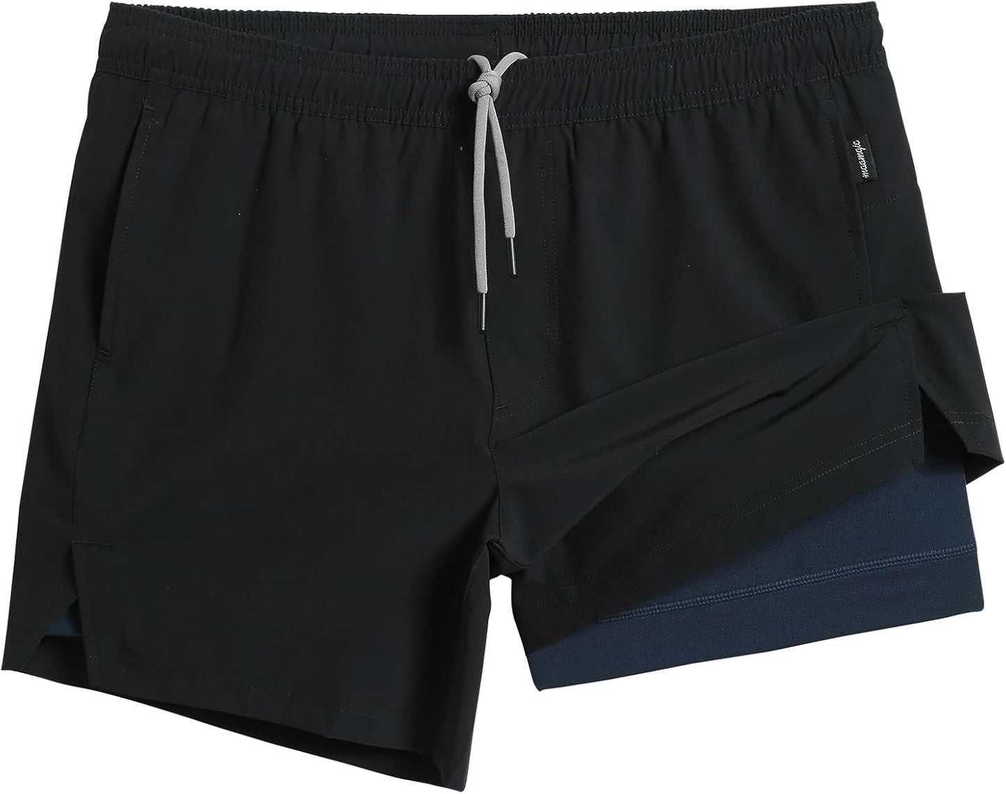 maamgic Mens 5in Gym Running Shorts - 2 in 1 Quick Dry Workout
