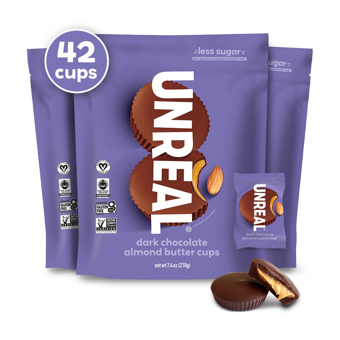 UNREAL Dark Chocolate Almond Butter Cups - Delicious Vegan Treats