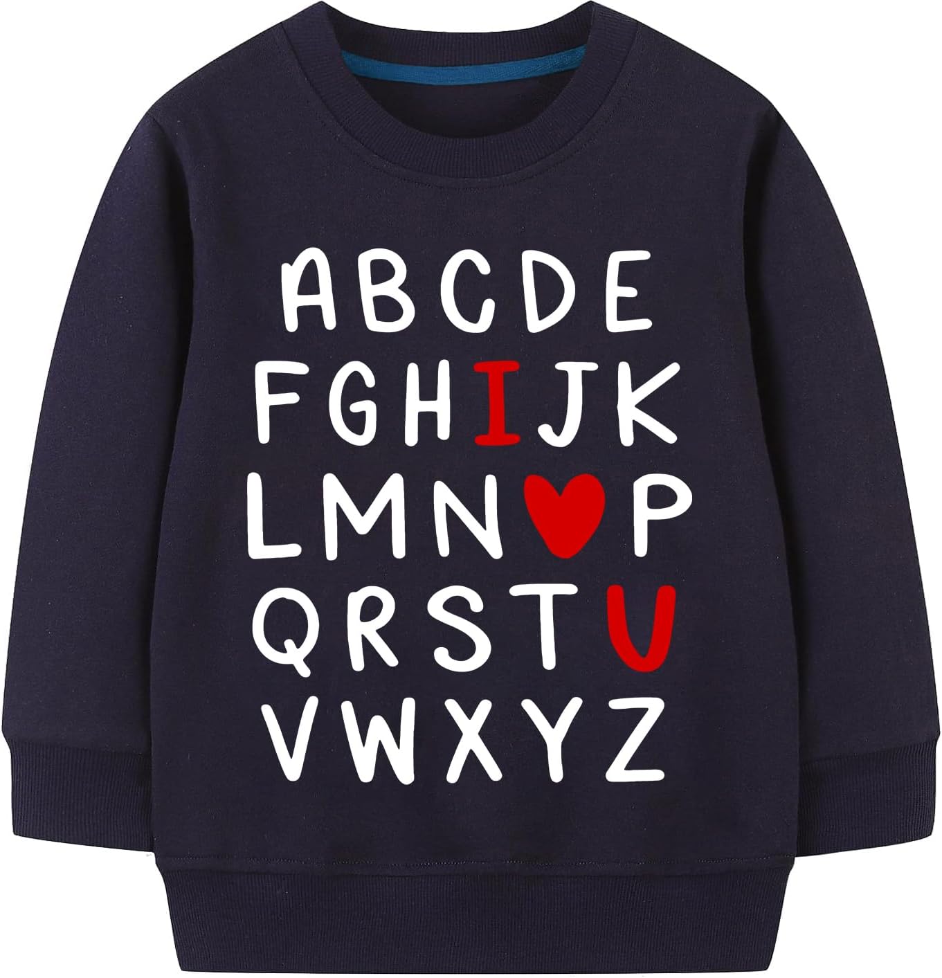 I LOVE U Heart Graphic Kids Sweatshirt