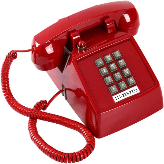 Traditional Red Landline Phone for Home and School Use