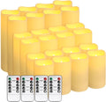Set of 24 Flameless LED Battery Candles in 3 Sizes - Remote Timer