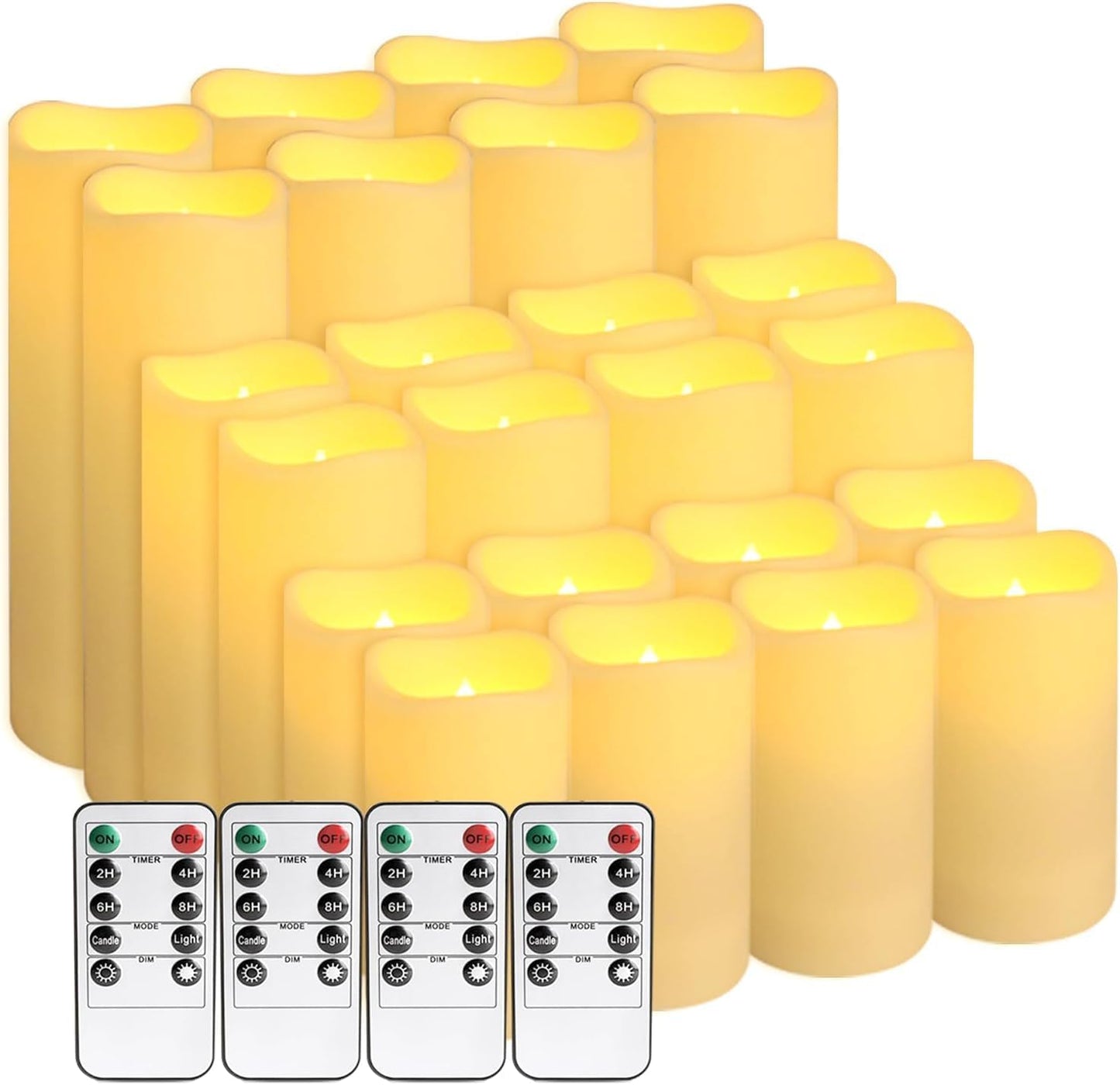 Set of 24 Waterproof Flameless LED Candles with Remote Control