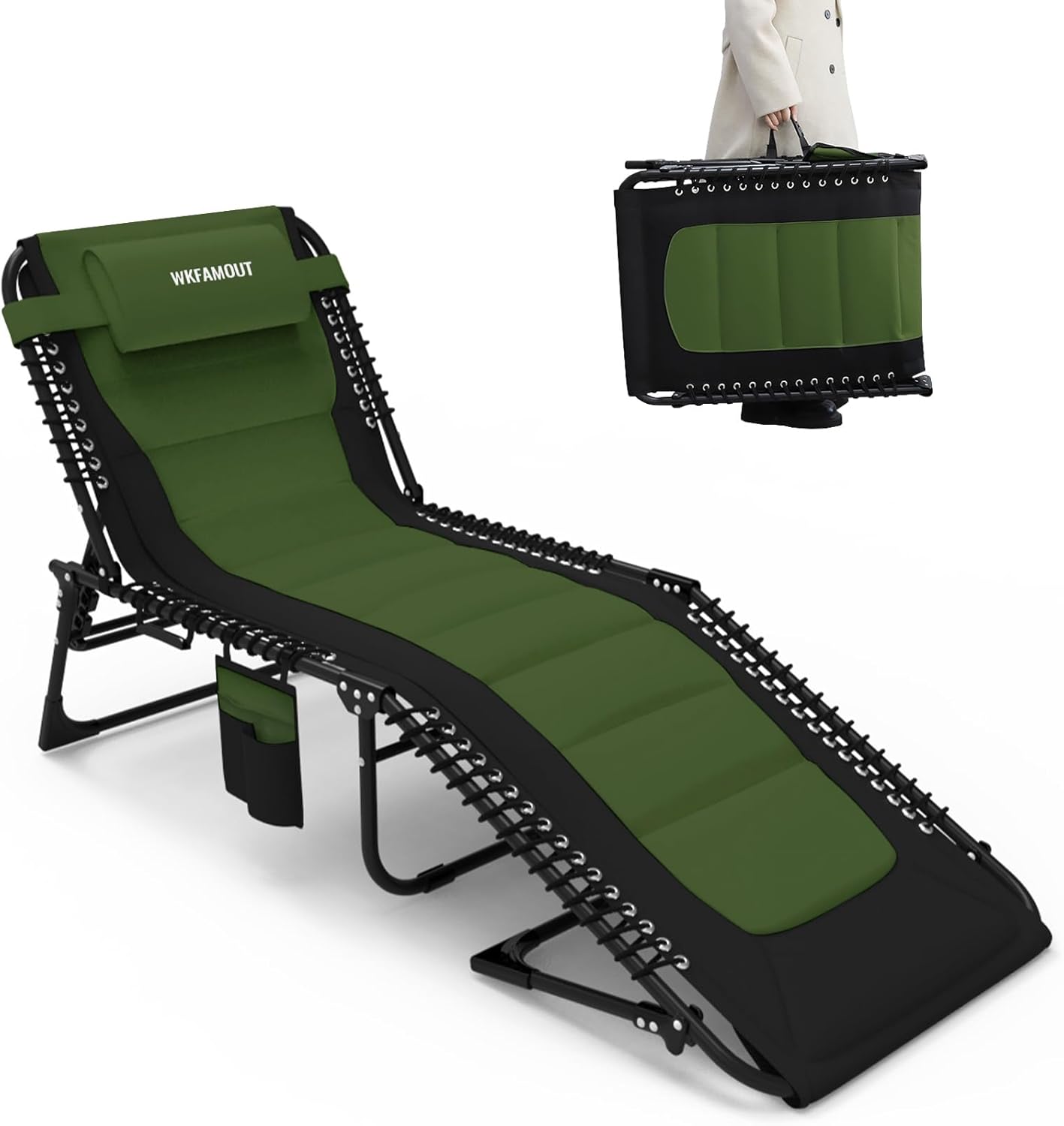 Oversized Padded Outdoor Folding Lounge Chair for Relaxation