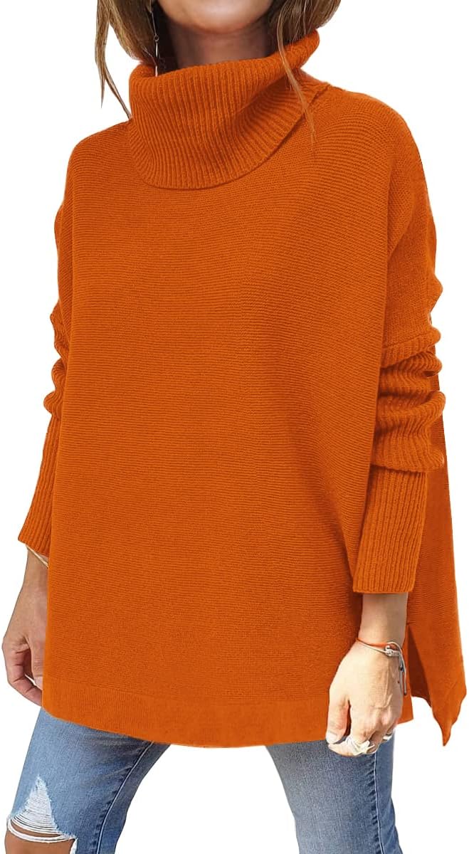 LILLUSORY Women's Turtleneck Oversized Sweater for Chic Style