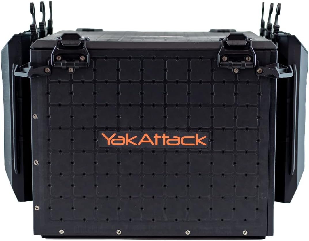 YakAttack BlackPak Pro Kayak Fishing Crate with 6 Rod Holders