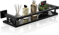 Alise Bathroom Glass Shelf with Stainless Steel Railing, 16 in
