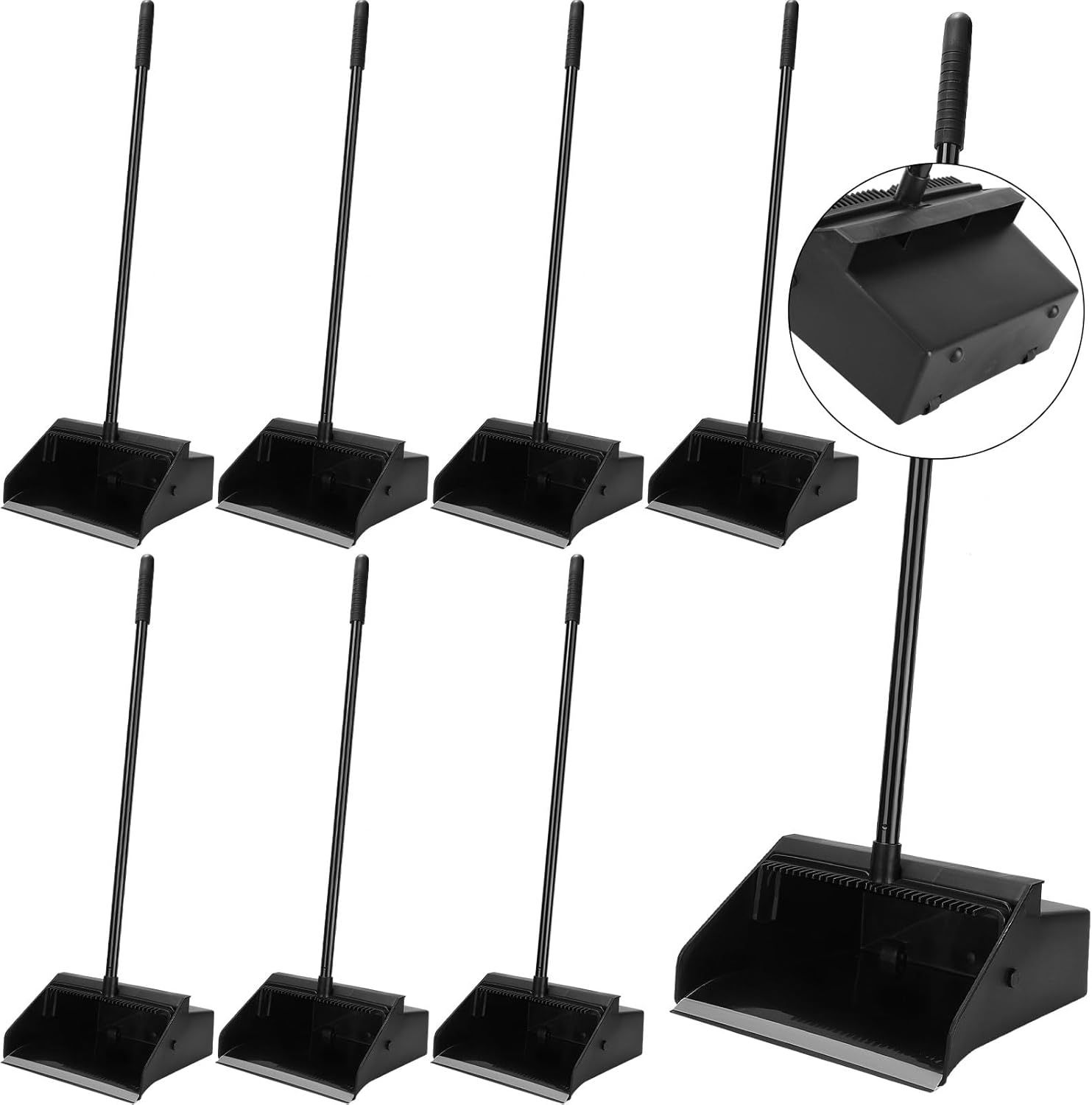 Leumoi 8 Pcs Dust Pans with Long Handle for Efficient Cleaning