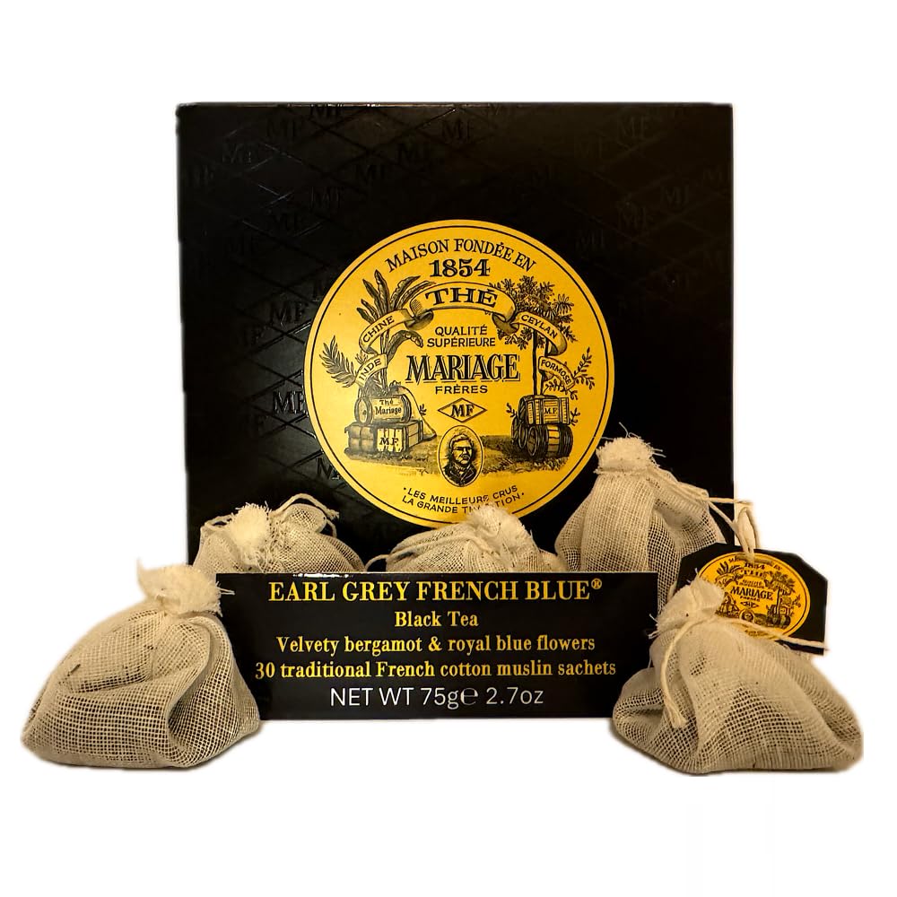 Earl Grey French Blue Tea Sachets by Mariage Freres - 30 Bags