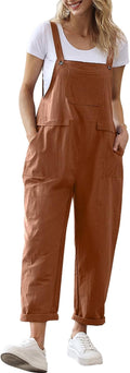 YESNO Women Long Casual Loose Bib Pants Overalls (Style C1VJ)