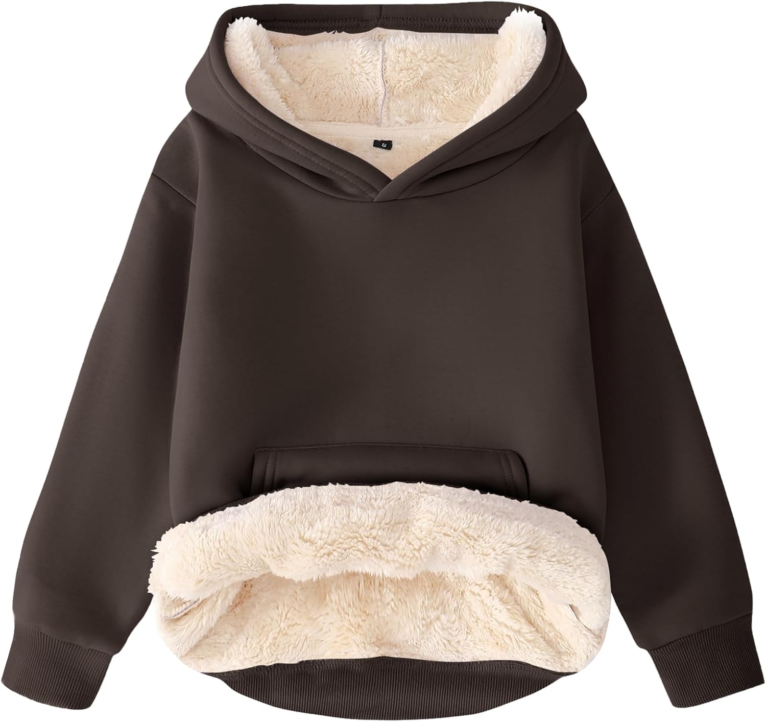 Flygo Kids Fleece Lined Sherpa Hoodie for Boys and Girls