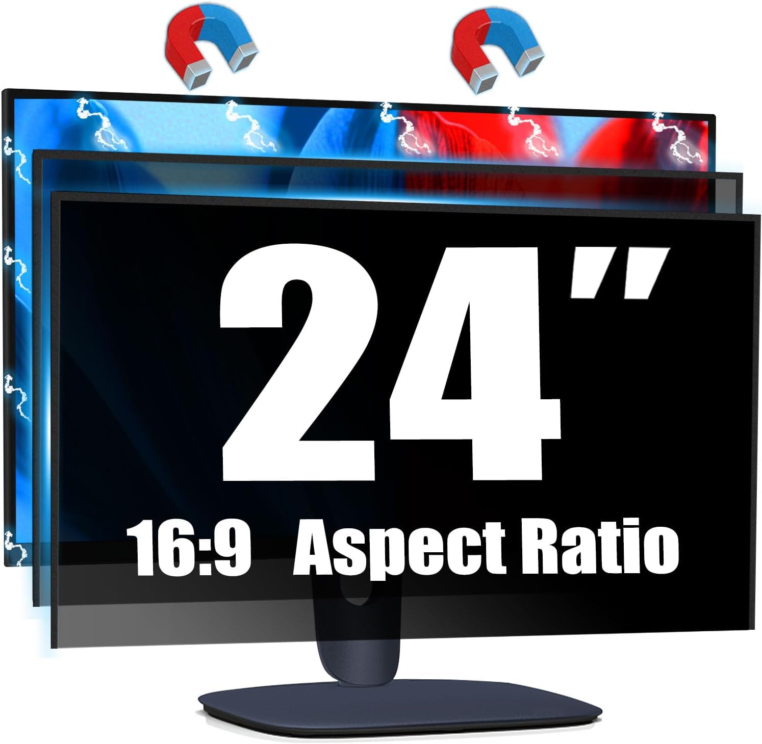 Magnetic Computer Privacy Screen for 24 Inch Monitor - 2 Pack