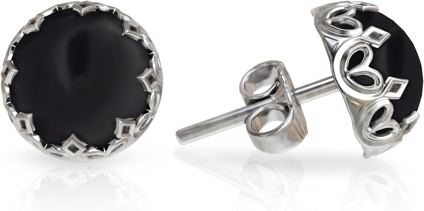 925 Sterling Silver Gemstone Studs Earrings for Women - Timeless Style
