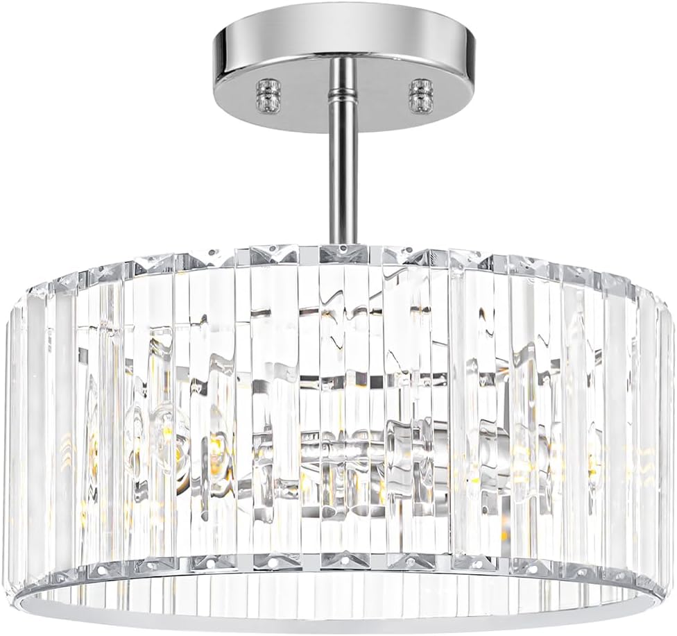 Modern Crystal Ceiling Light Fixture for Kitchen and Hallway