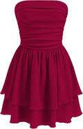 CIDER Women's Summer Cocktail Dress - Tube Ruched Ruffle (Style 93XK)
