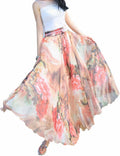 Afibi Women Full/Ankle Length Chiffon Maxi Skirt - Flowy Beachwear 95%