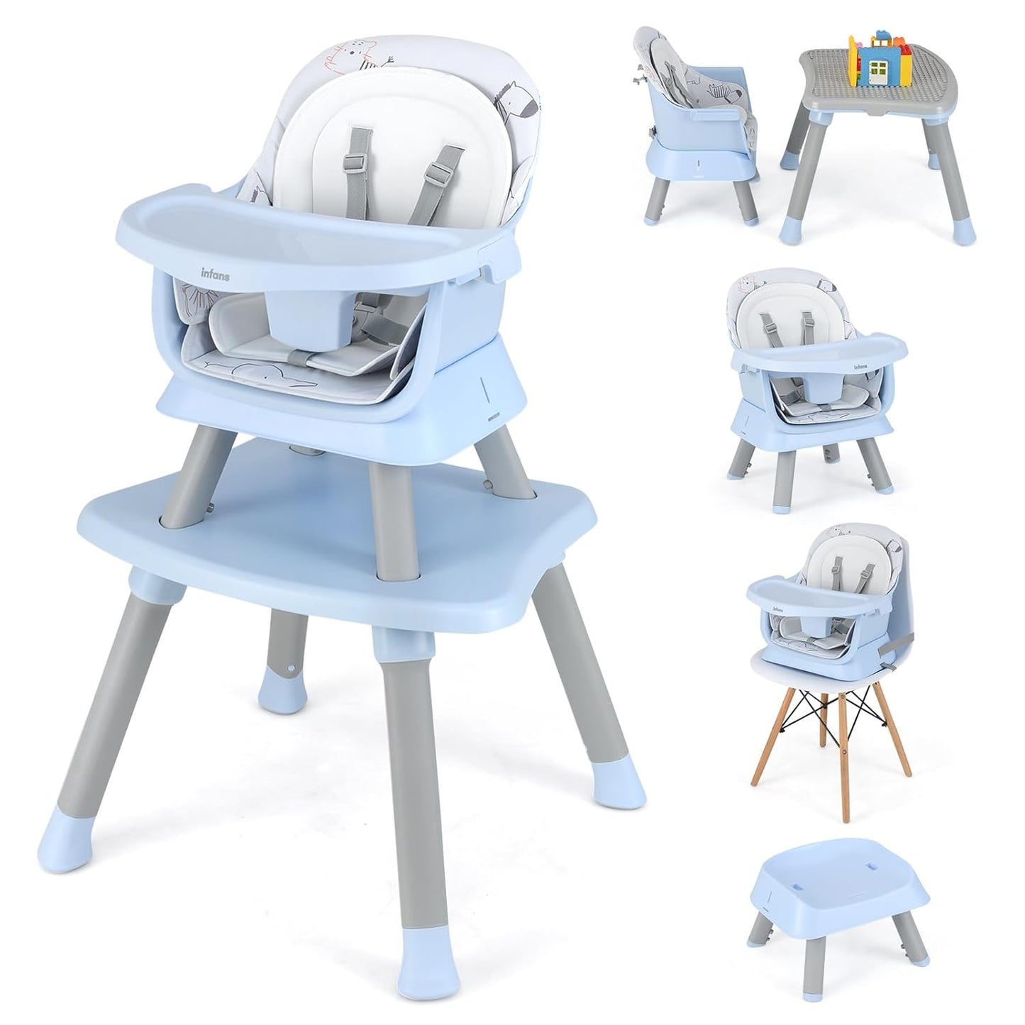 INFANS 8 in 1 Baby High Chair for Toddlers and Infants