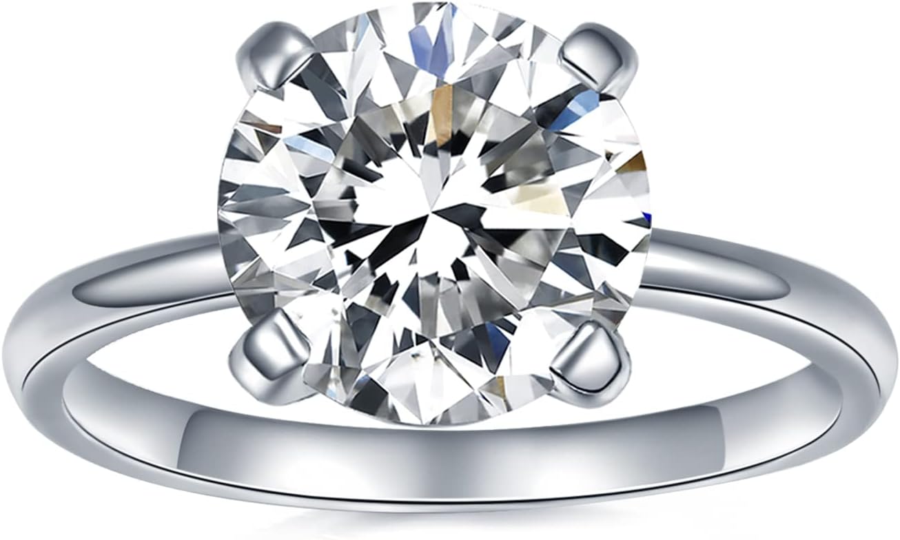 IMOLOVE Solitaire Moissanite Engagement Ring - 1CT D Color VVS1