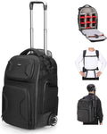 Neewer 2-in-1 Rolling Camera Backpack Trolley Case - Convertible Carry