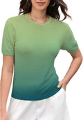 DAIMIDY Women's Short Sleeve Crew Neck Sweater for Summer Style