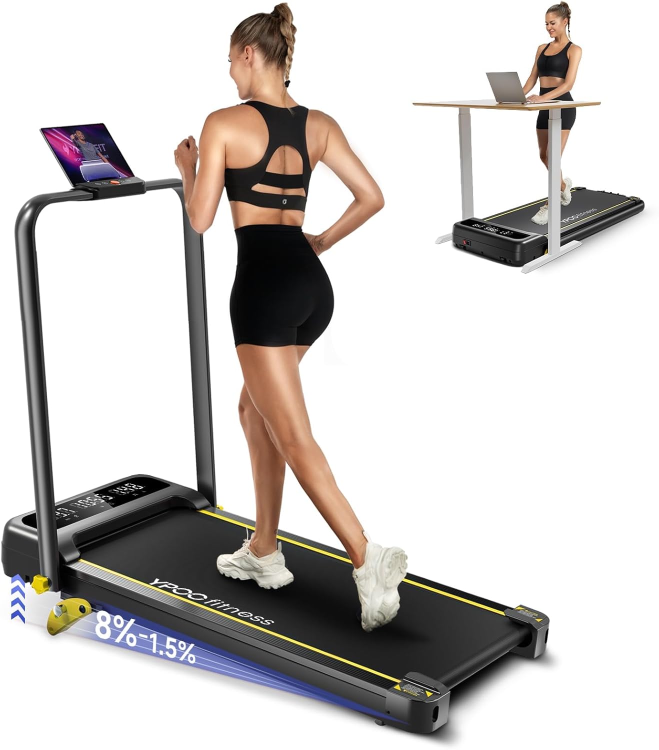 Foldable Treadmill with Incline for Home and Office Use