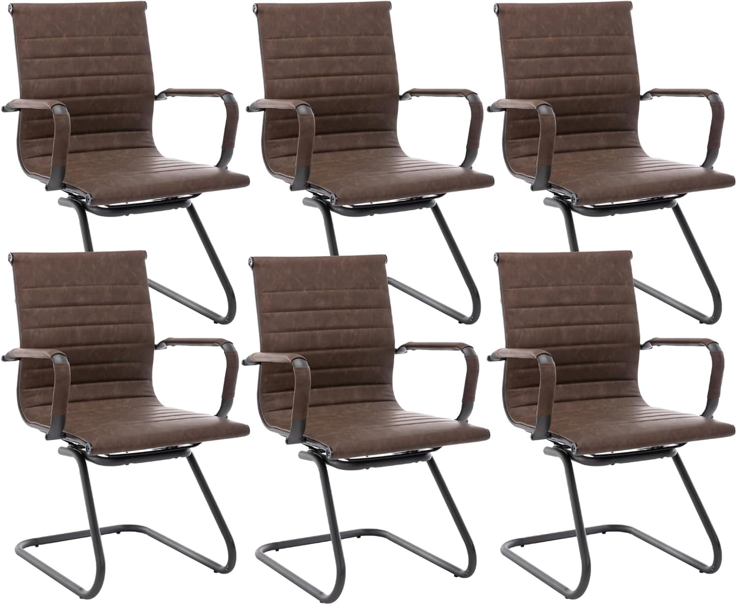 CIMOTA Waiting Room Chairs Set of 6 Leather Office Guest Chair