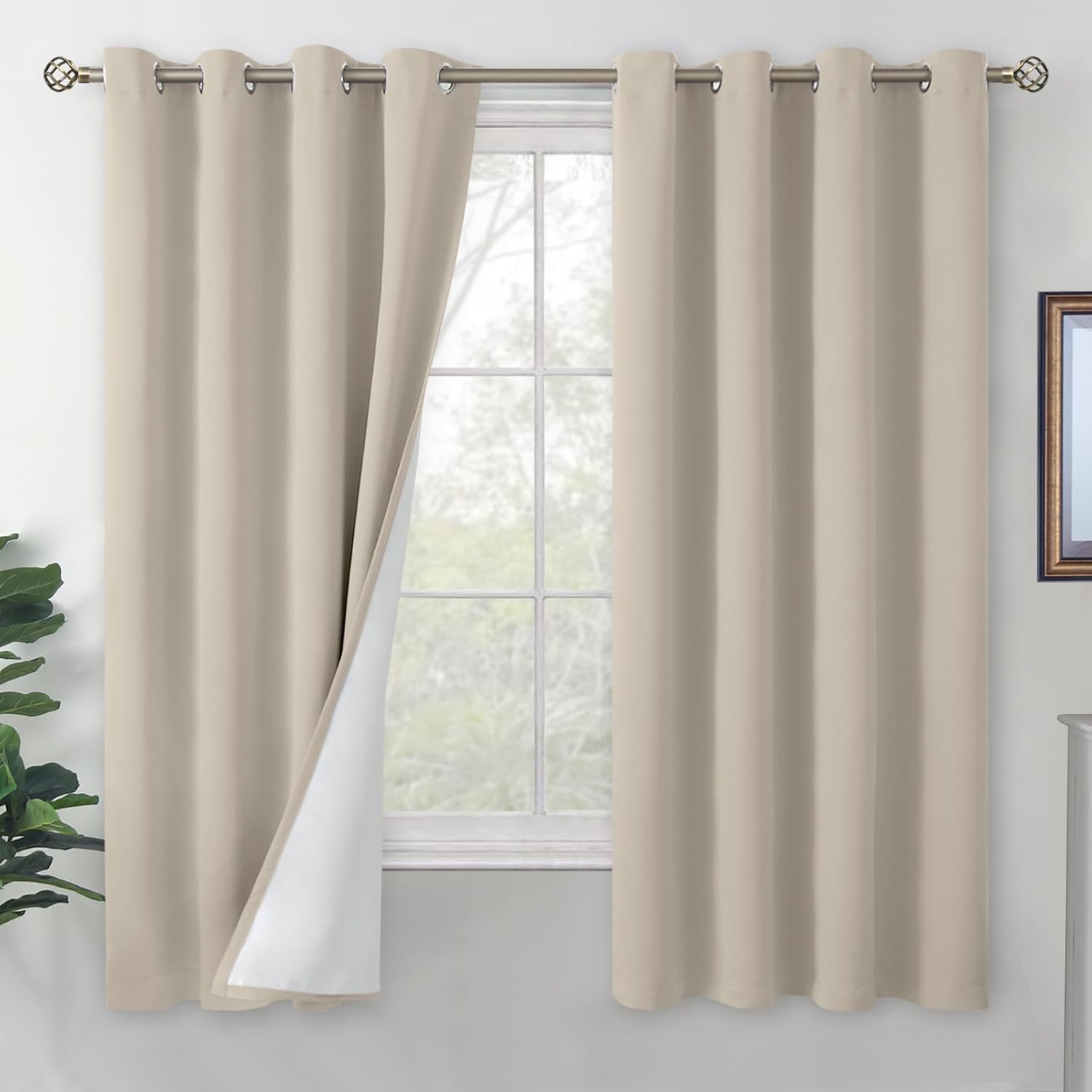 BGment Blackout Curtains for Bedroom 63 Inch Length, Thermal Insulated