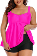 Plus size tankini swimwear for women featuring shorts by Aqua Eve