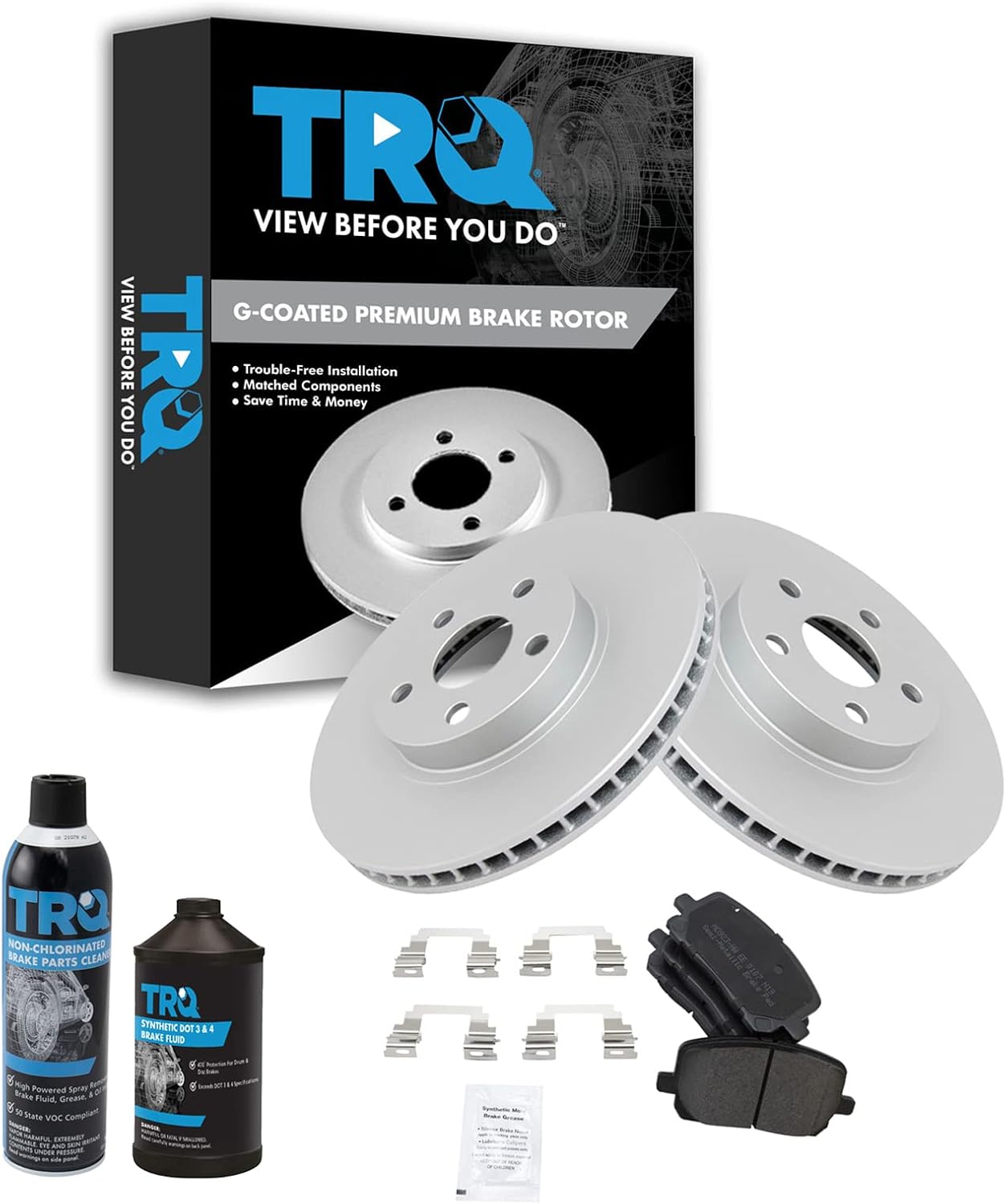 TRQ Front Brake Pad & Rotor Kit for Pontiac Vibe & Toyota